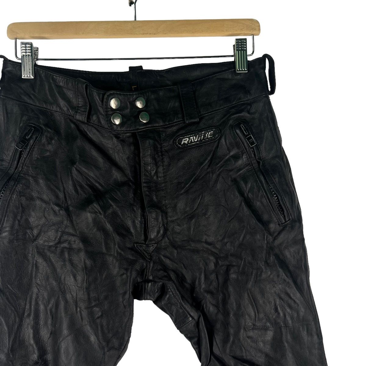 Genuine Leather 🔥Vintage True Leather Racing Pants Inspire Schott Perfecto Size US 32 / EU 48 - 4 Thumbnail