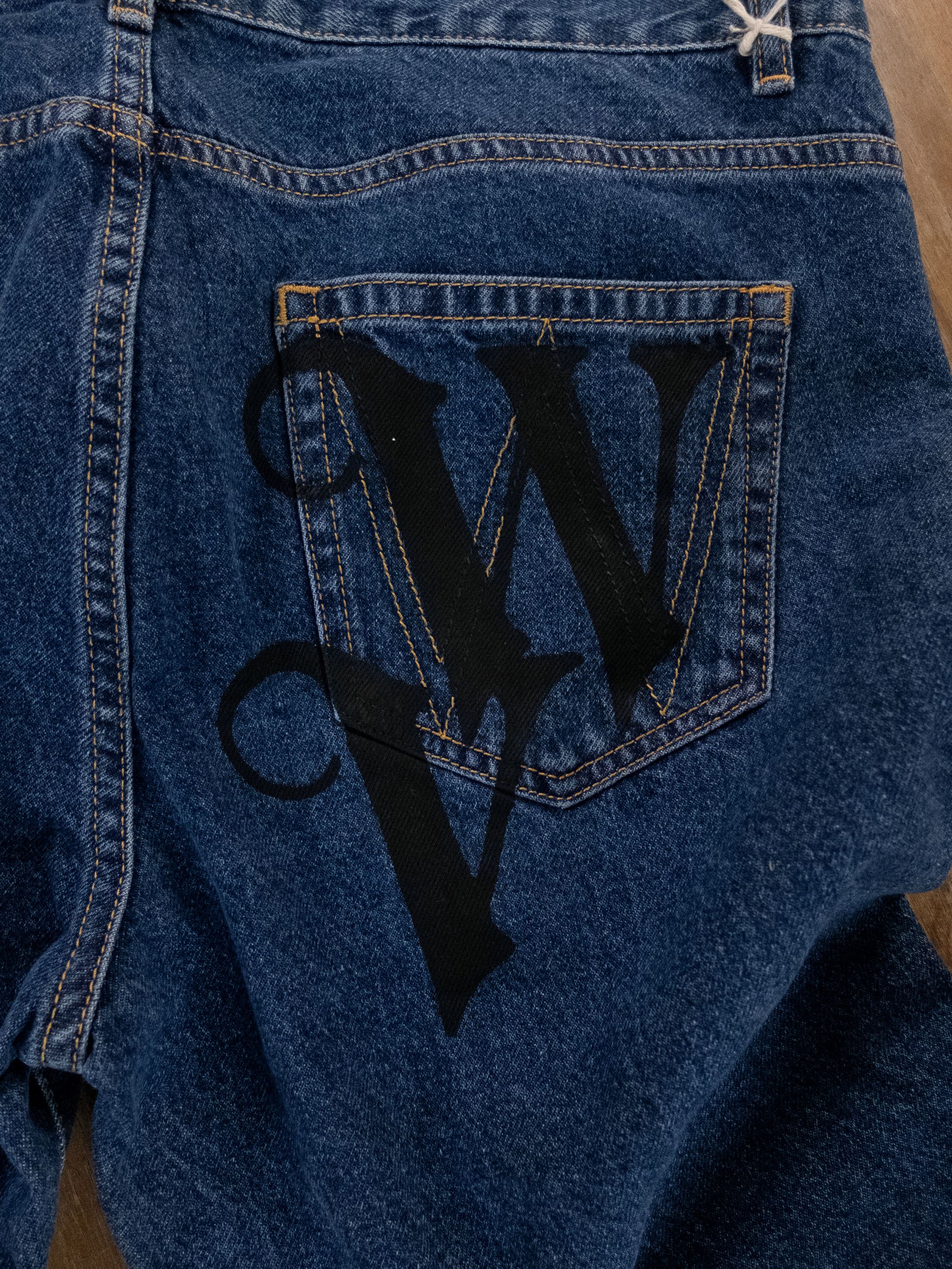 Vivienne Westwood VIVIENNE WESTWOOD tapered spray VW logo print jeans 32 Size US 32 / EU 48 - 12 Thumbnail