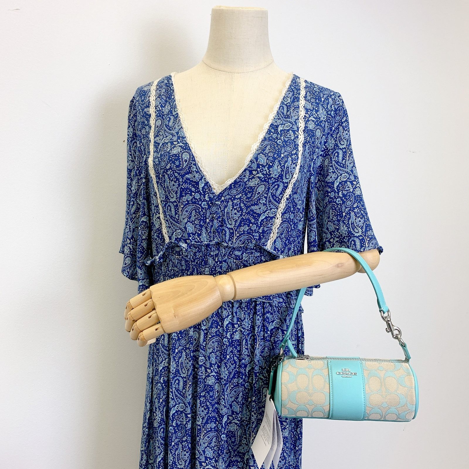 Coach CU003 Nolita Barrel Bag Signature Jacquard Faded Blue - Main Image