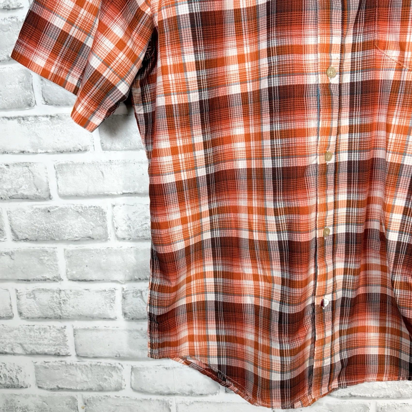 Marmot Marmot Shirt Orange Plaid Short Sleeve Button-Down Mens Size M Size US M / EU 48-50 / 2 - 3 Thumbnail