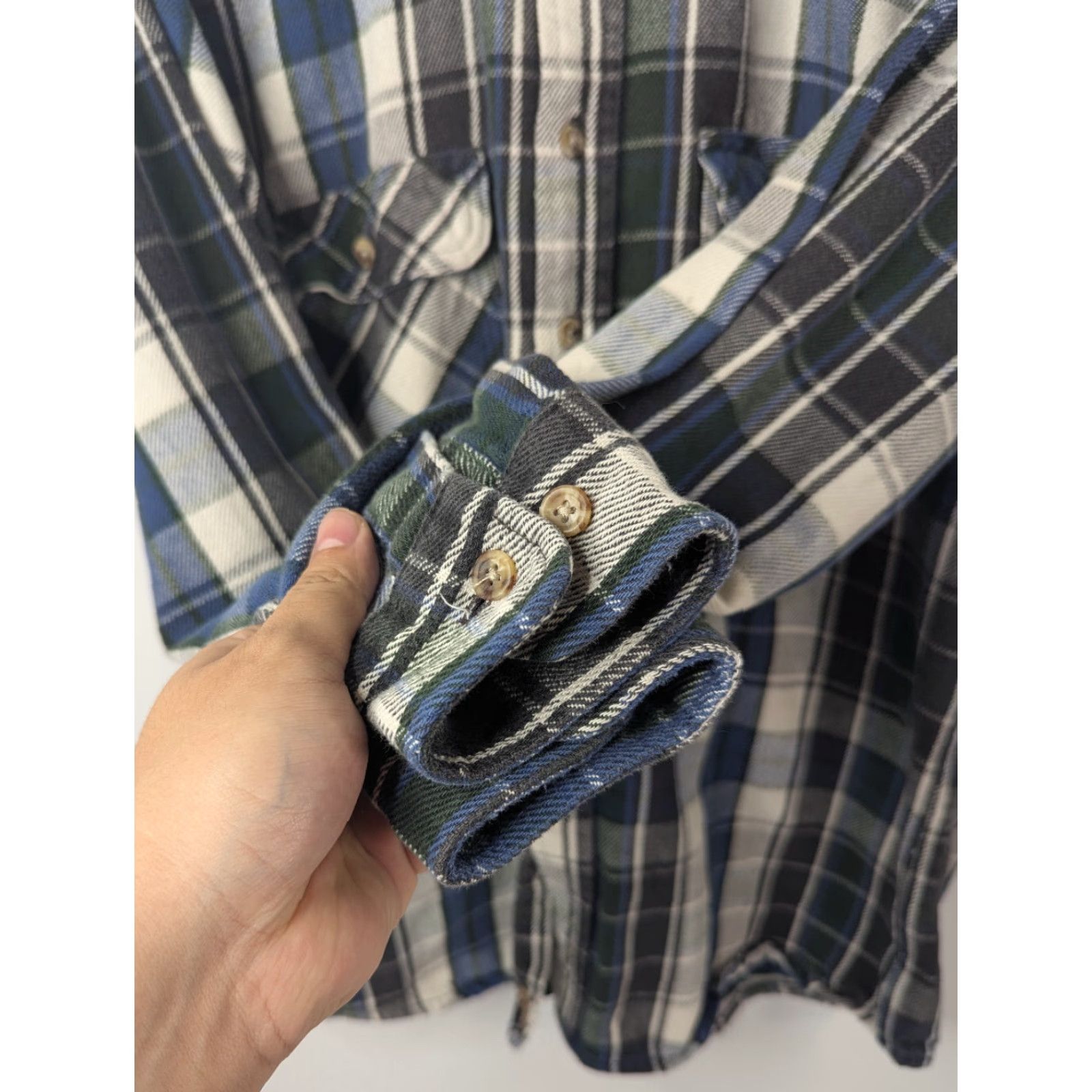 Vintage VINTAGE Field and Stream Shirt Men’s L Tall Plaid Flannel Blue Cotton Button-Up Size US L / EU 52-54 / 3 - 3 Thumbnail
