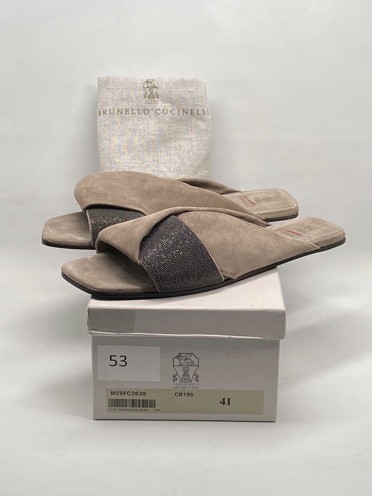 Brunello Cucinelli Brunello Cucinelli Monili-Embroidered Suede Slides size 41 Size US 11 / IT 41 - 9 Thumbnail
