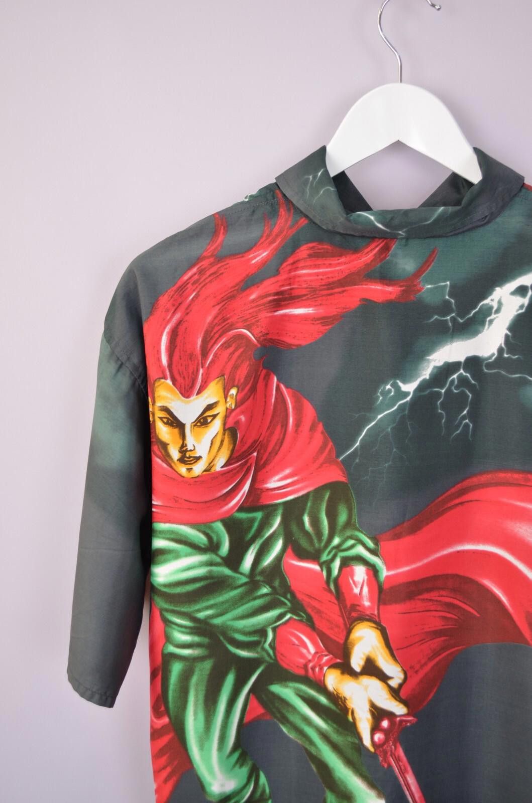 Designer Vintage Anime Samurai Warrior Japanese Shirt Sz XXL AOP 90s Size US XXL / EU 58 / 5 - 7 Thumbnail