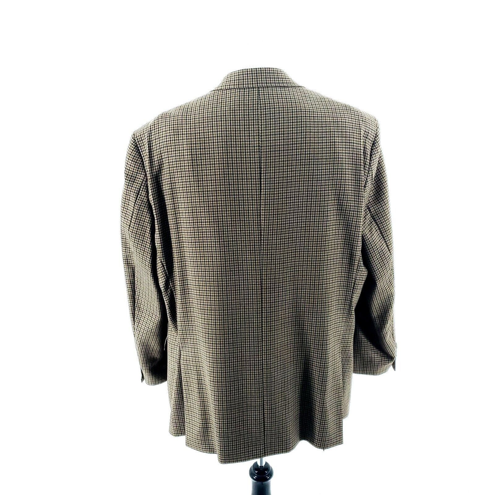 Hart Schaffner Marx Hart Schaffner Marx Wool 2 Button Sport Coat 46R Brown Plaid Size 46R - 5 Thumbnail