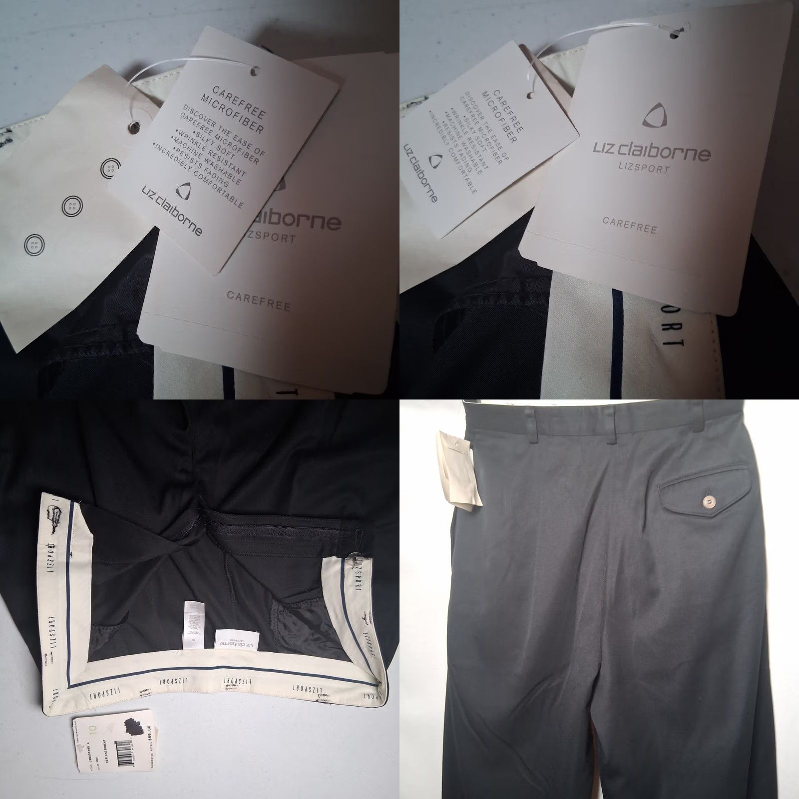 Liz Claiborne VINTAGE Liz Claiborne Liz Sport Dress Pants Women 10 Carefree Microfiber Black Pleated Size 32" / US 10 / IT 46 - 8 Thumbnail