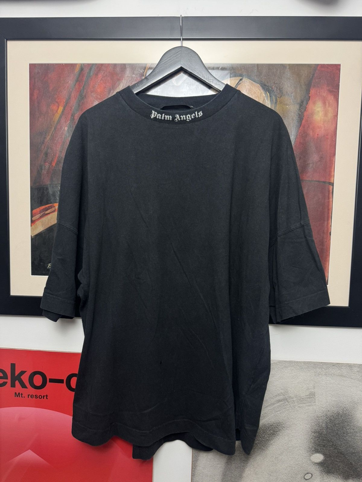 Palm Angels Palm Angels Big Logo T-shirt Streetwear Black Designer Rare Size US XL / EU 56 / 4 - 2 Thumbnail