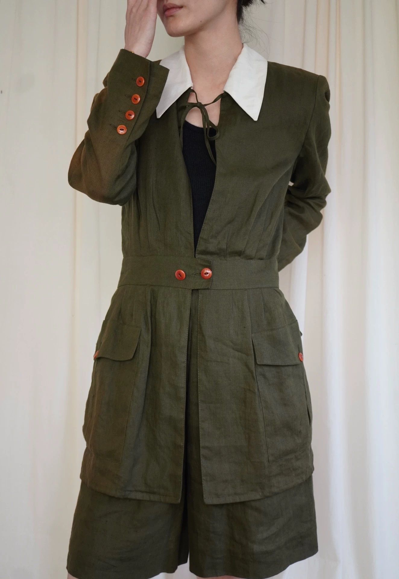 Sonia Rykiel 1980s Sonia Rykiel Gradient Linen Short Set Women's S Size S / US 4 / IT 40 - 5 Thumbnail