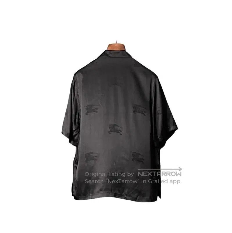 Burberry Burberry Men's Black Silk Short Sleeve Shirt. Size US XXL / EU 58 / 5 - 2 Thumbnail