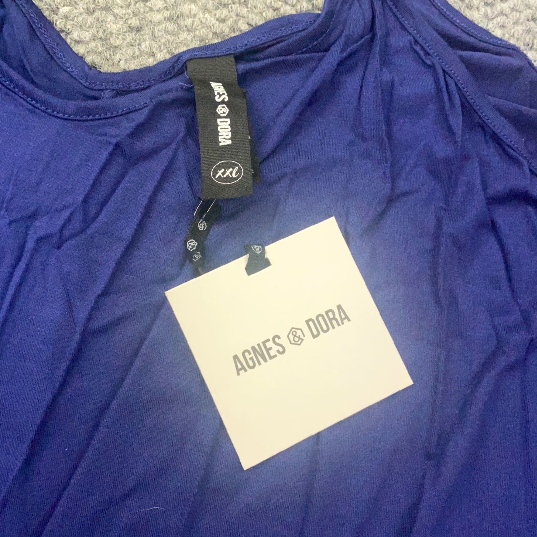 Vintage VINTAGE Agnes & Dora Womens Slip Dress XXL Blue Knee Adjustable Straps Ruffled Hem NWT Size XXL / US 16-18 / IT 52-54 - 2 Thumbnail
