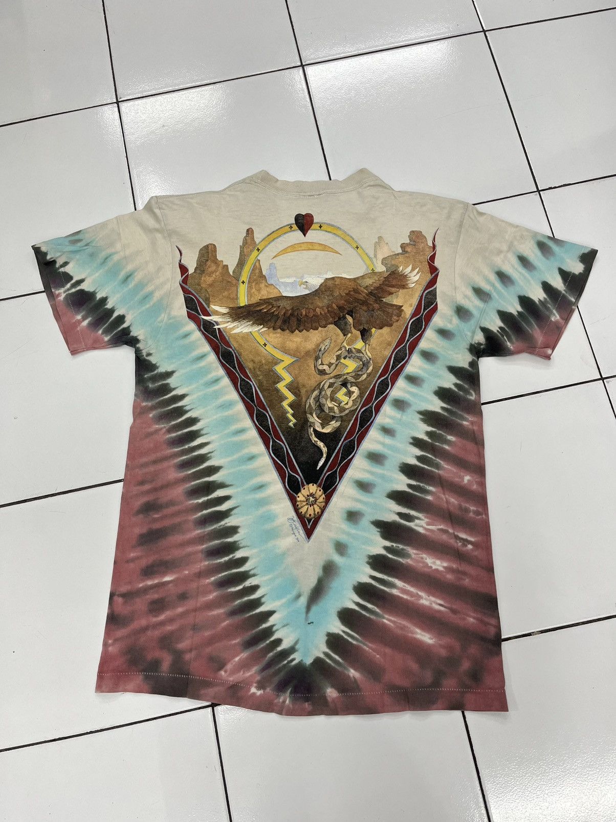 Liquid Blue vtg 1992 Liquid Blue Shirt Skull Eagle Snake Charles Campbel Size US L / EU 52-54 / 3 - 8 Thumbnail