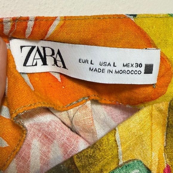 Zara ZARA Tropical Cutout Midi Dress – Size L Size L / US 10 / IT 46 - 9 Thumbnail