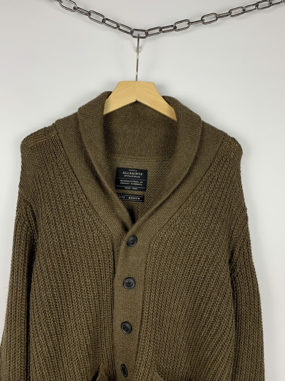 Allsaints Spitalfields Furness Cardigan Men’s Size M Olive