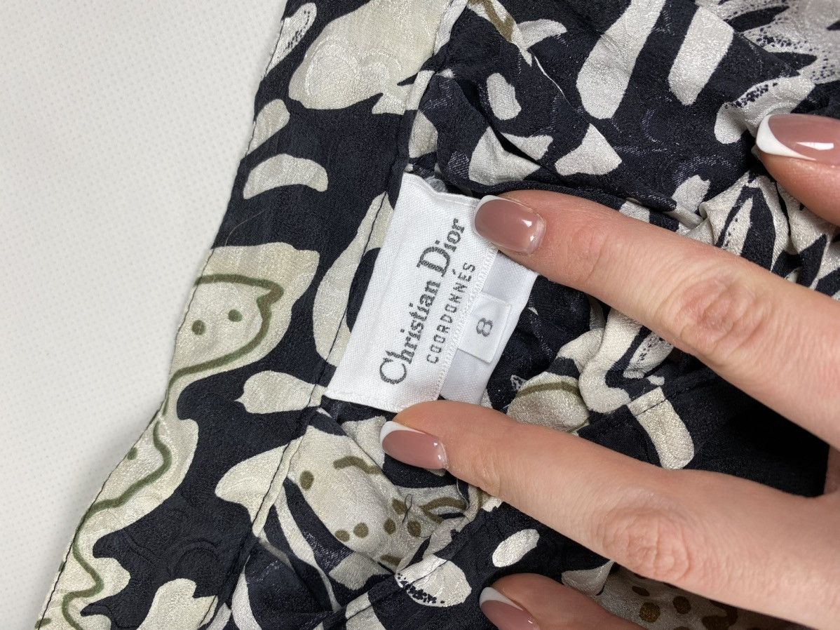 Dior × Vintage Christian Dior Coordonnes Floral Pattern Pleated Silk Skirt Size 30" / US 8 / IT 44 - 12 Thumbnail