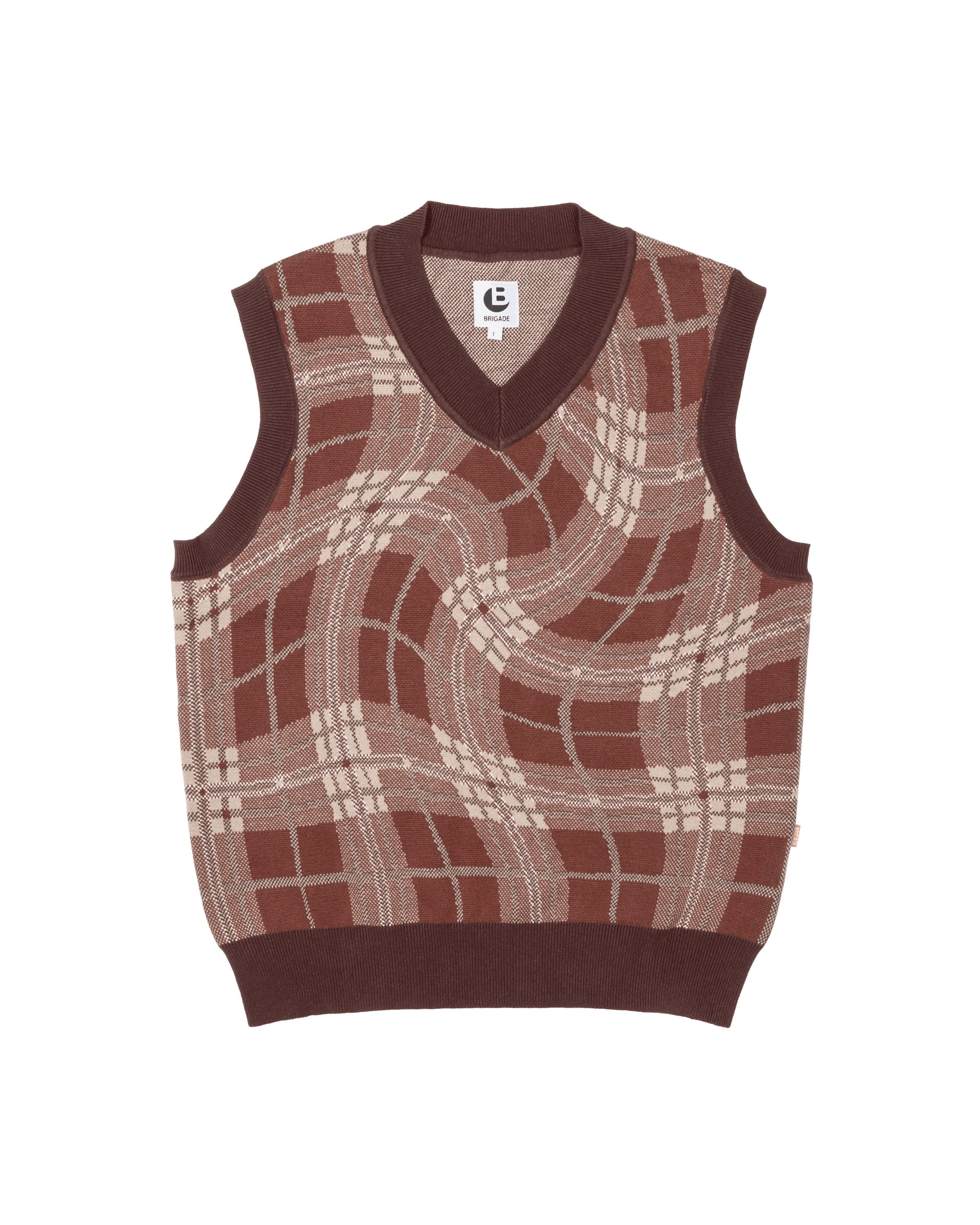 Brigade Brigade Warped Knit Tartan Sweater Vest Size US S / EU 44-46 / 1 - 1 Thumbnail