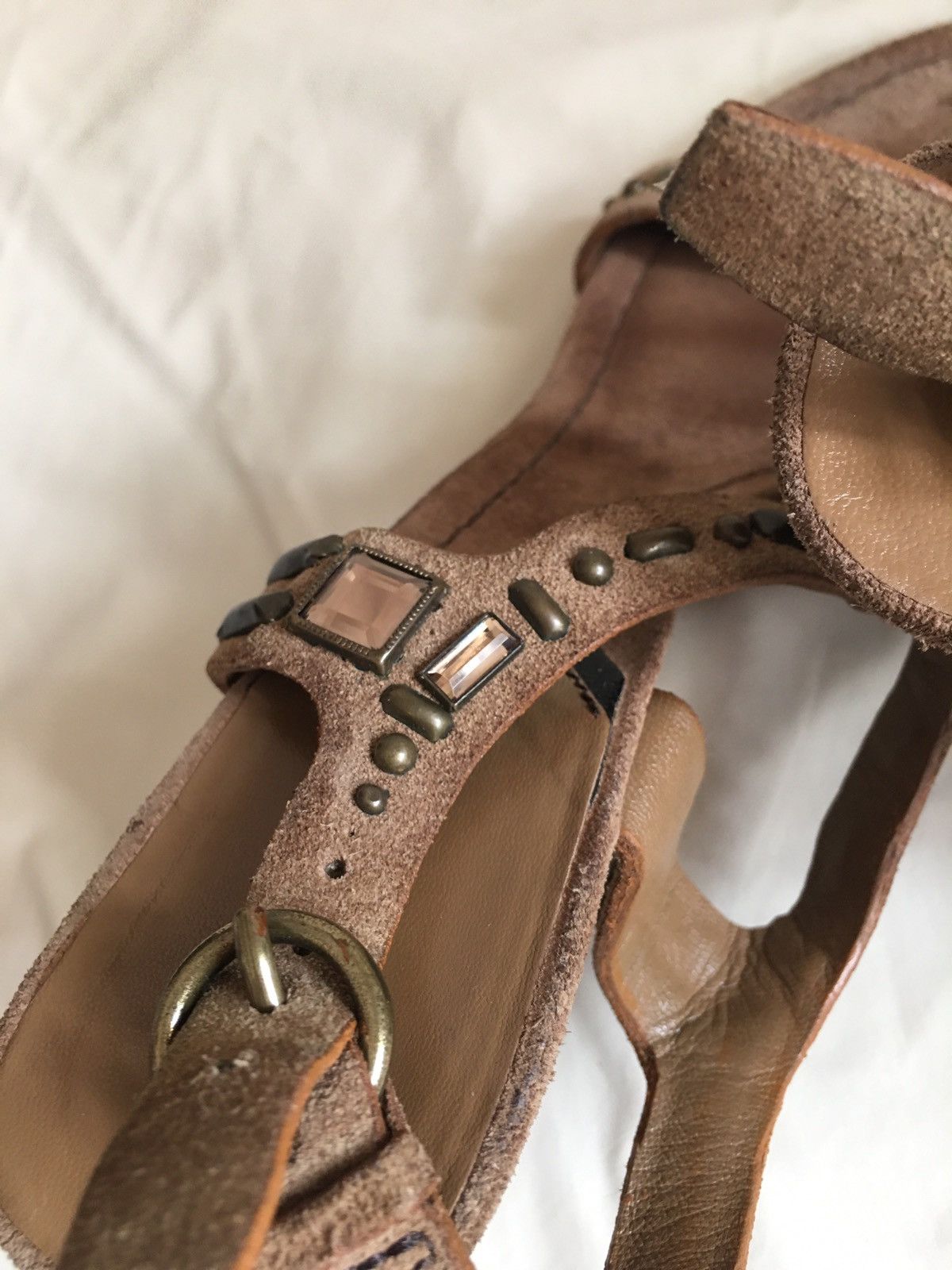 Miu Miu MIU MIU Brown Suede Rhinestones Heels Sandals EU 38 Size US 8 / IT 38 - 9 Thumbnail