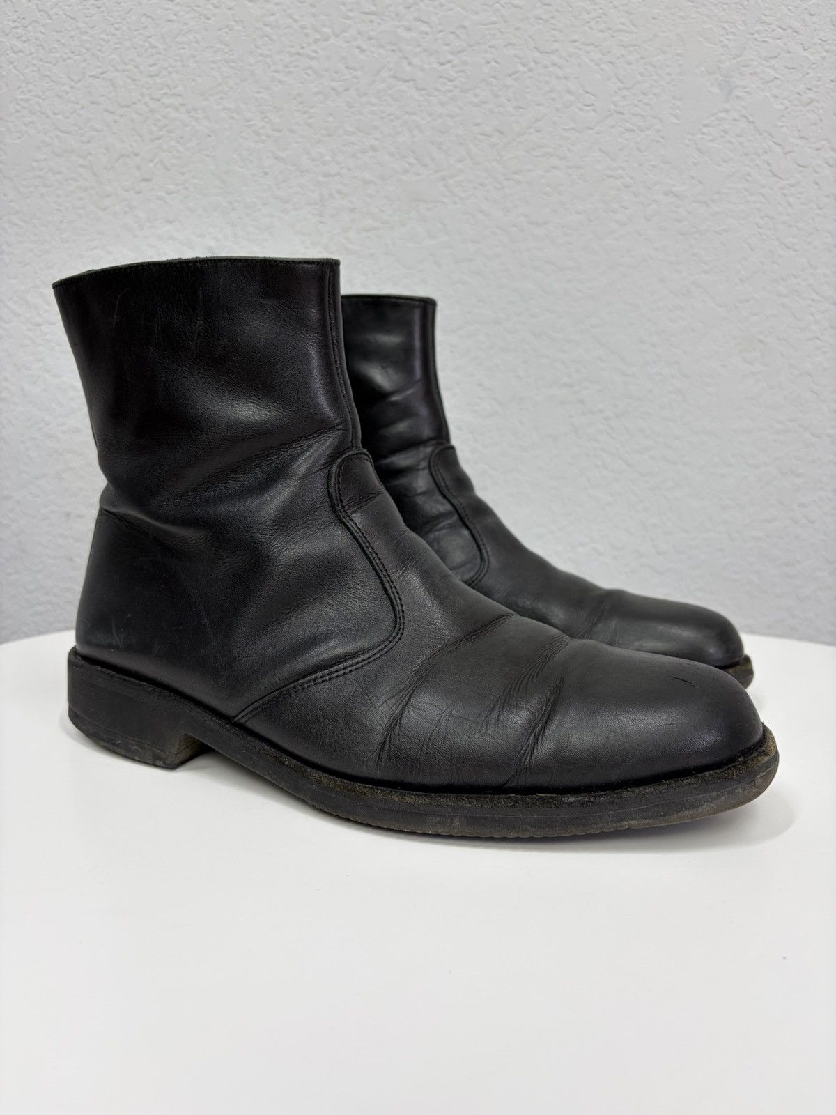 14th Addiction Vintage Rick Owens Style y2k Leather Biker Boots CCP Guidi Size US 9 / EU 42 - 3 Thumbnail