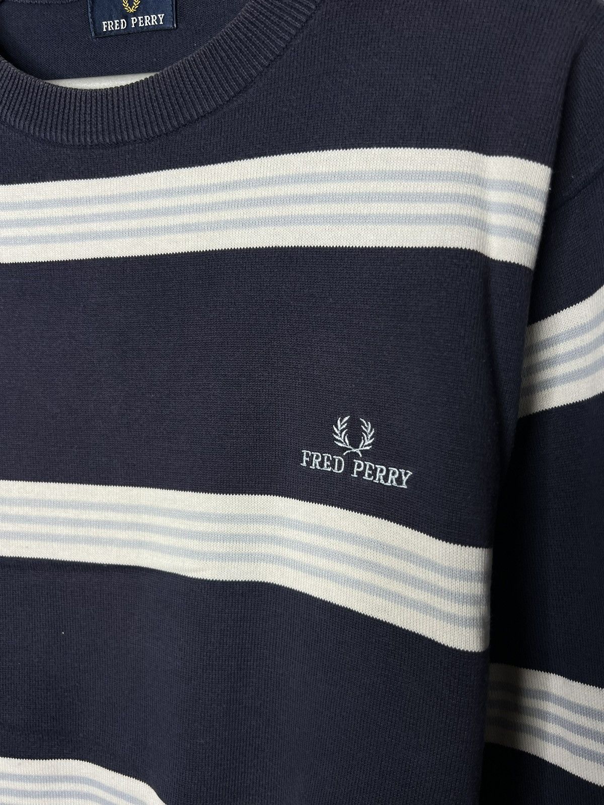 Other Vintage Fred Perry Striped Sweatshirt Long Sleeve Sweeter Size US L / EU 52-54 / 3 - 4 Thumbnail