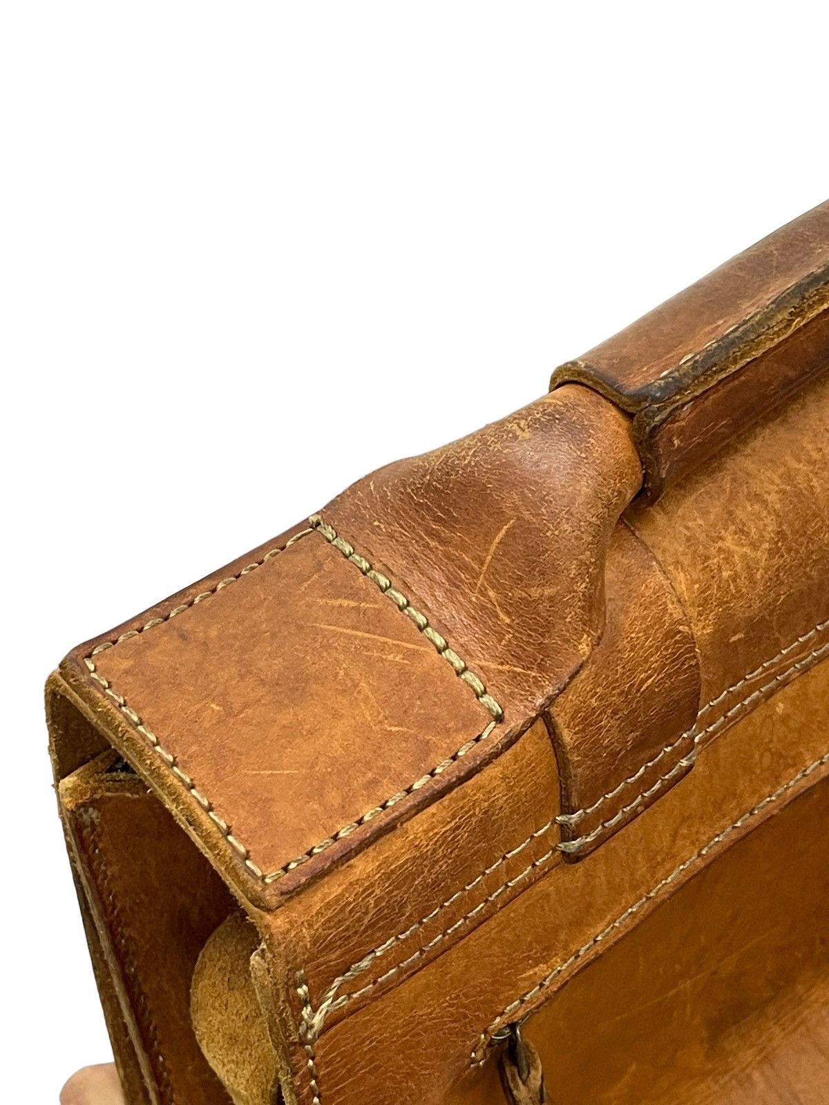 Genuine Leather Full Leather Patina Vtg Herz Japan Handmade Satchel Bag 1🟩 Size ONE SIZE - 18 Thumbnail