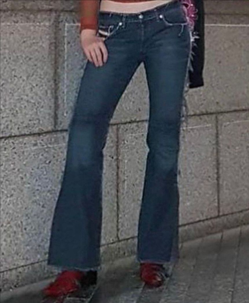 Japanese Brand Lan Jeans Flared Ripped Bootcut Size 27" / US 4 / IT 40 - 14 Thumbnail