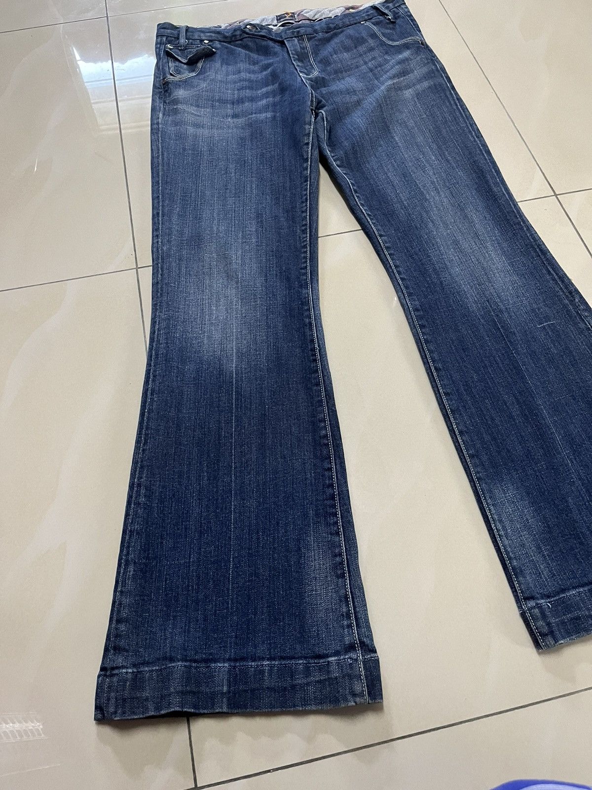 JNCO Flare Jeans Vigoss brand baggy distressed faded wideleg Size US 34 / EU 50 - 2 Thumbnail