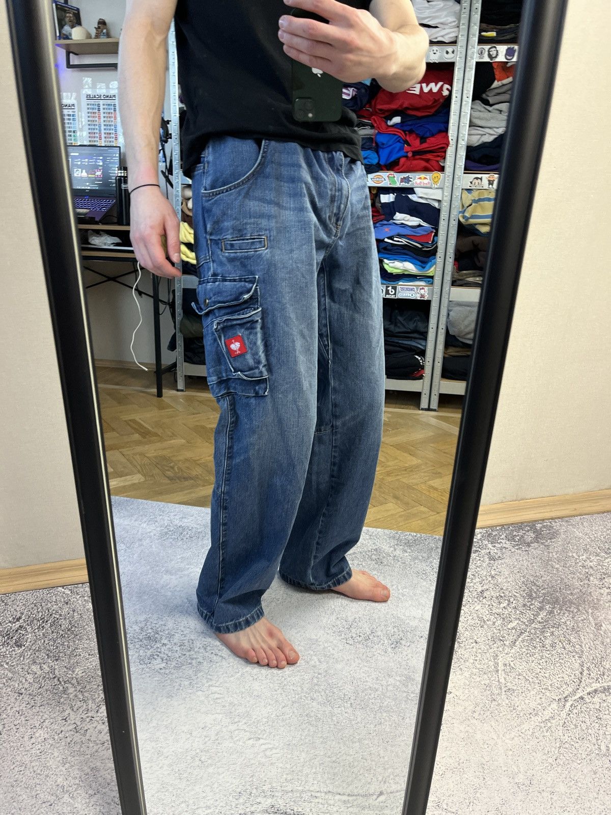 Stewart & Strauss Vintage Engelbert Strauss Workwear Denim Cargo Pants Rare Size US 36 / EU 52 - 2 Thumbnail