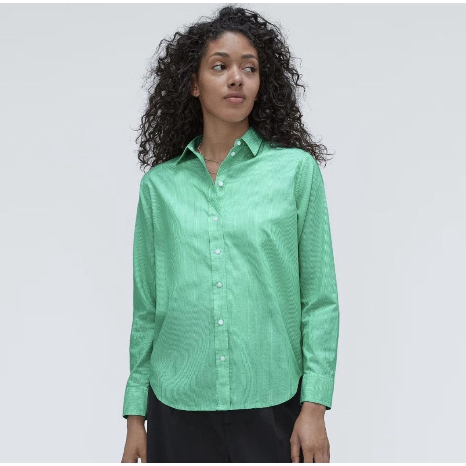 Everlane NWT Everlane The Silky Cotton Relaxed Shirt Striped Size 12 Size XXS / US 00 / IT 34 - 1 Thumbnail