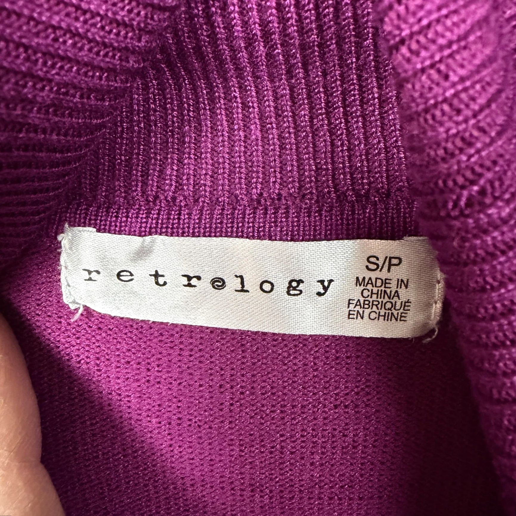 Vintage Retrology Sweater Womens S Purple Turtleneck Studded Shoulder Zipper Edgy Chic Size S / US 4 / IT 40 - 6 Thumbnail
