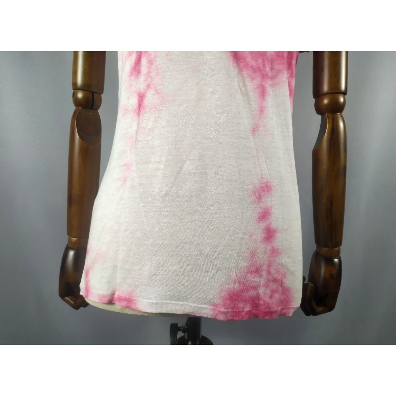 Sandro Sandro Paris Womens Shirt Short Sleeve 100% Linen Size White Pink (Shipping Information) Size M / US 6-8 / IT 42-44 - 7 Thumbnail