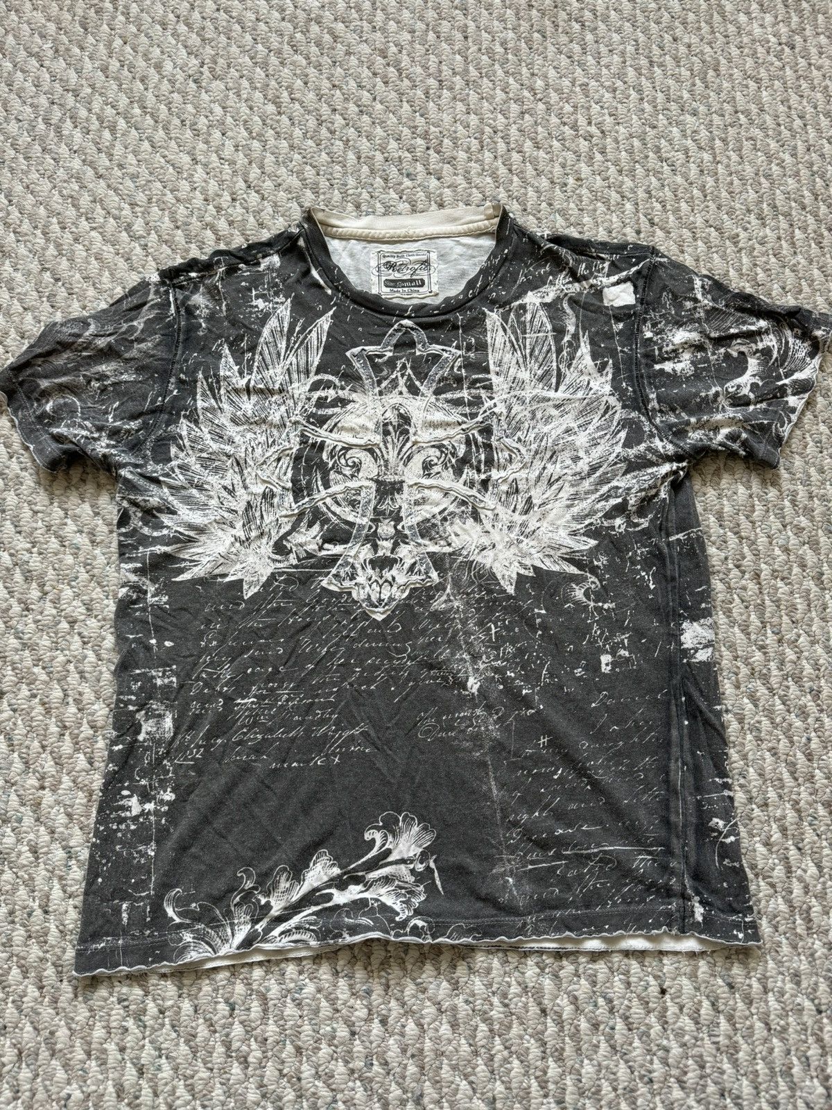 Retrofit Vintage y2k Grey Retrofit Cross Shirt (S) Size US S / EU 44-46 / 1 - 1 Thumbnail