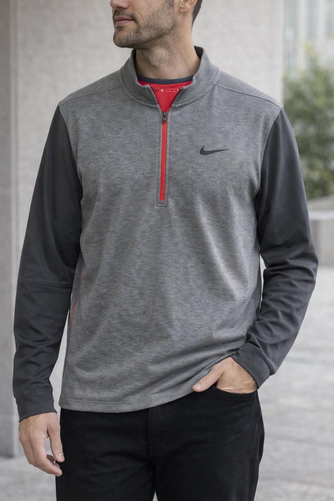 Nike Nike Tiger Woods Collection 1/2 Zip Pullover Gray L Size ONE SIZE - 1 Thumbnail