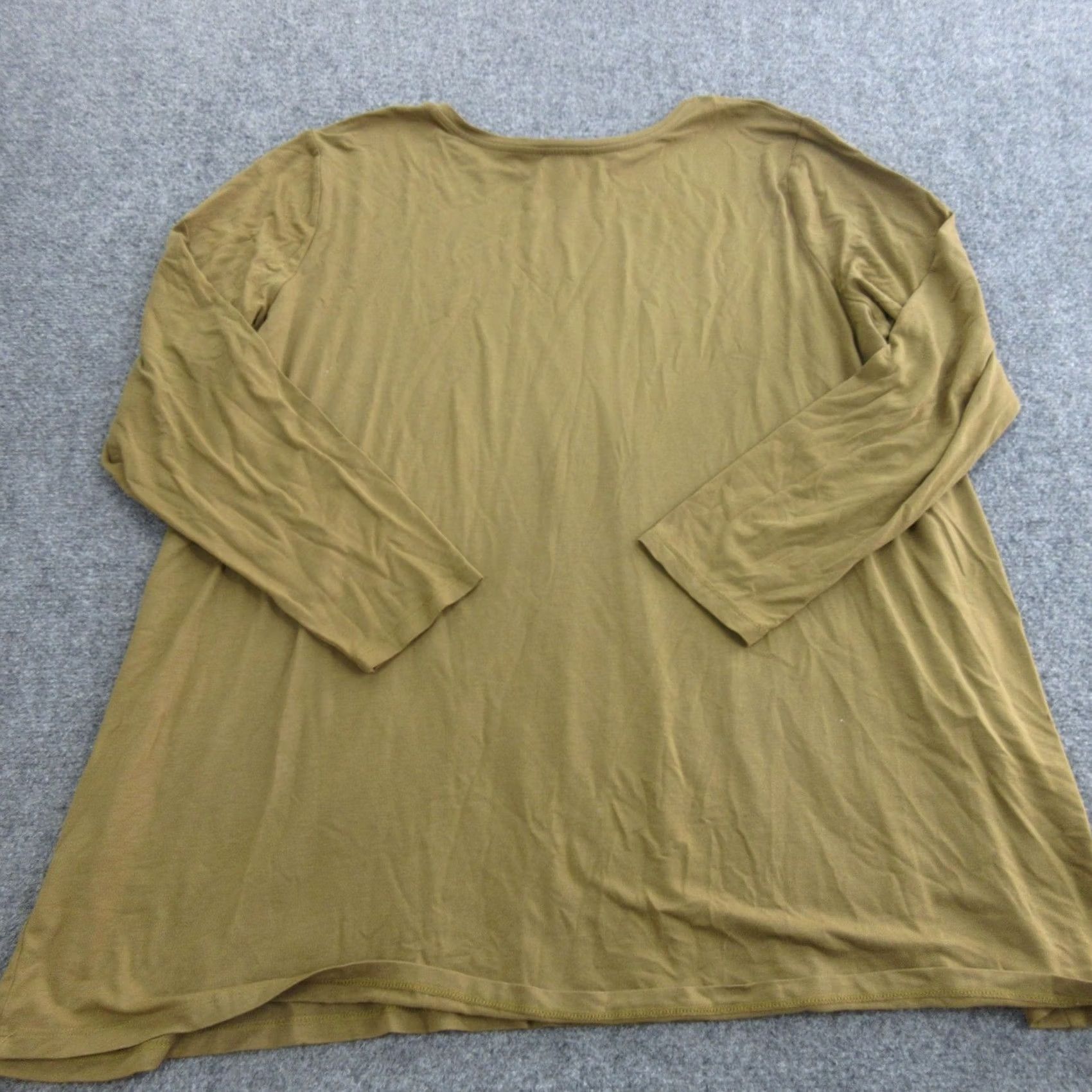 Eileen Fisher Eileen Fisher Shirt Womens 1X Green Long Sleeve Scoop Neck Jersey Tunic Top Size XL / US 12-14 / IT 48-50 - 7 Thumbnail