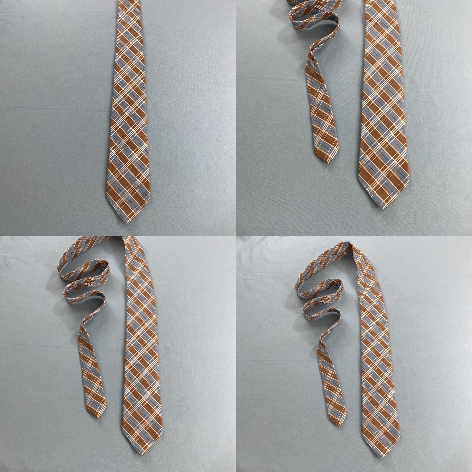 MCM VINTAGE Necktie 60s Plaid Repp Stripe Blue Rust Brown Poly Rayon MCM Exec 3x55 Capsule Tie Men Size ONE SIZE - 9 Thumbnail