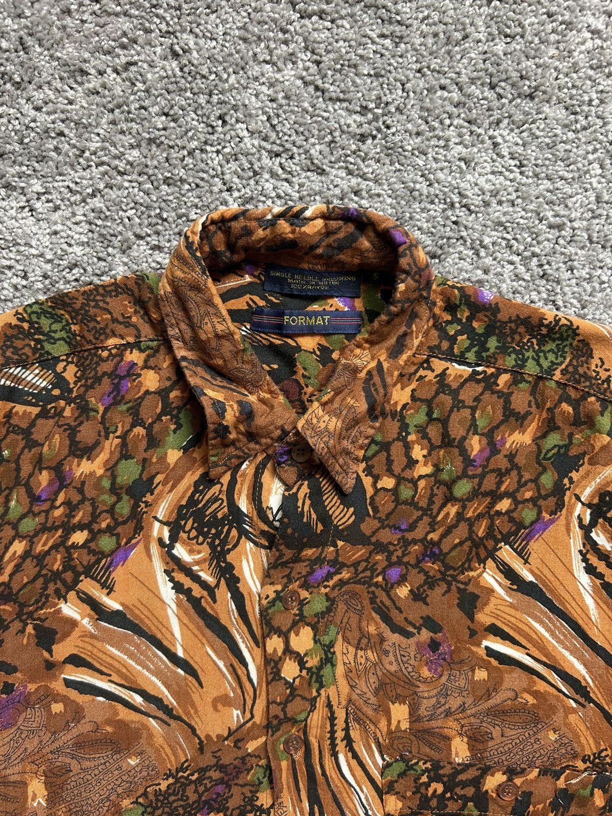 Vintage Vintage 70s Rayon Button Up Single Needle Tailoring Format Size US S / EU 44-46 / 1 - 5 Thumbnail