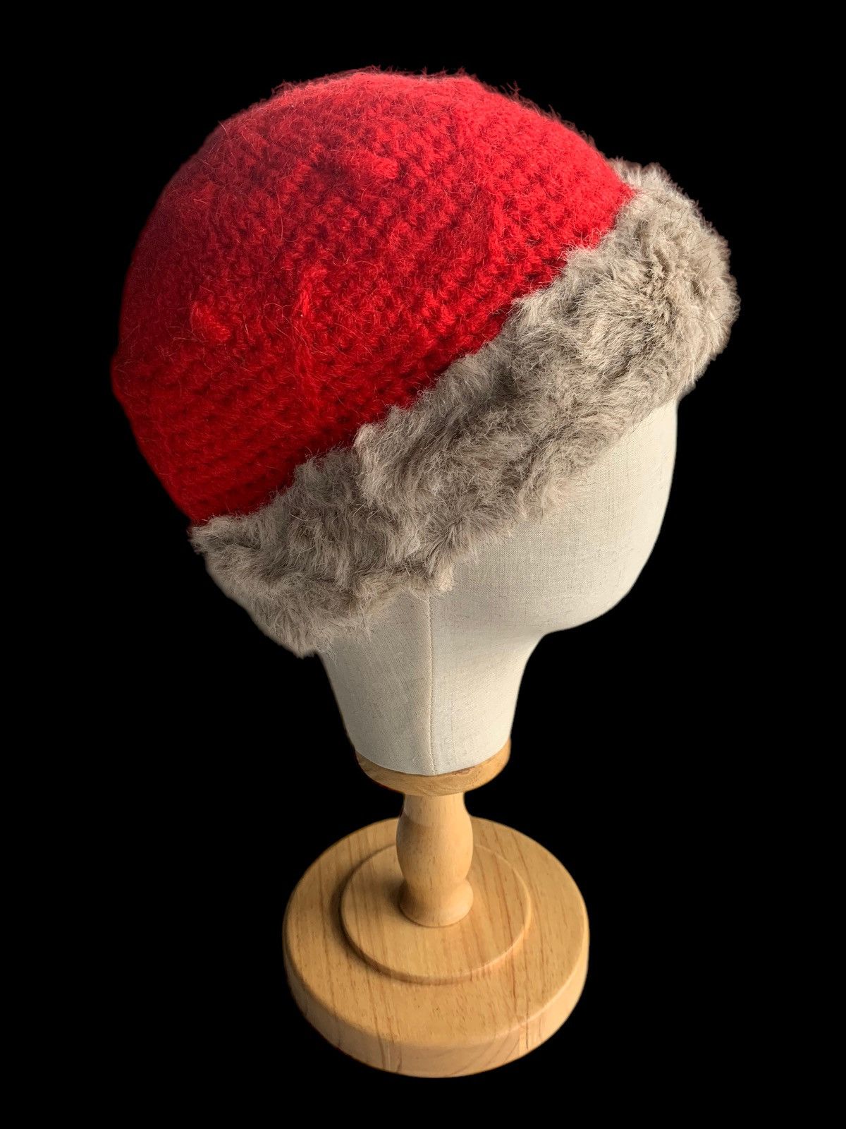 Japanese Brand × Kapital × Vintage Crochet Knitted Fur Hairy Rare Beanie Hats☠️ Size ONE SIZE - 9 Thumbnail