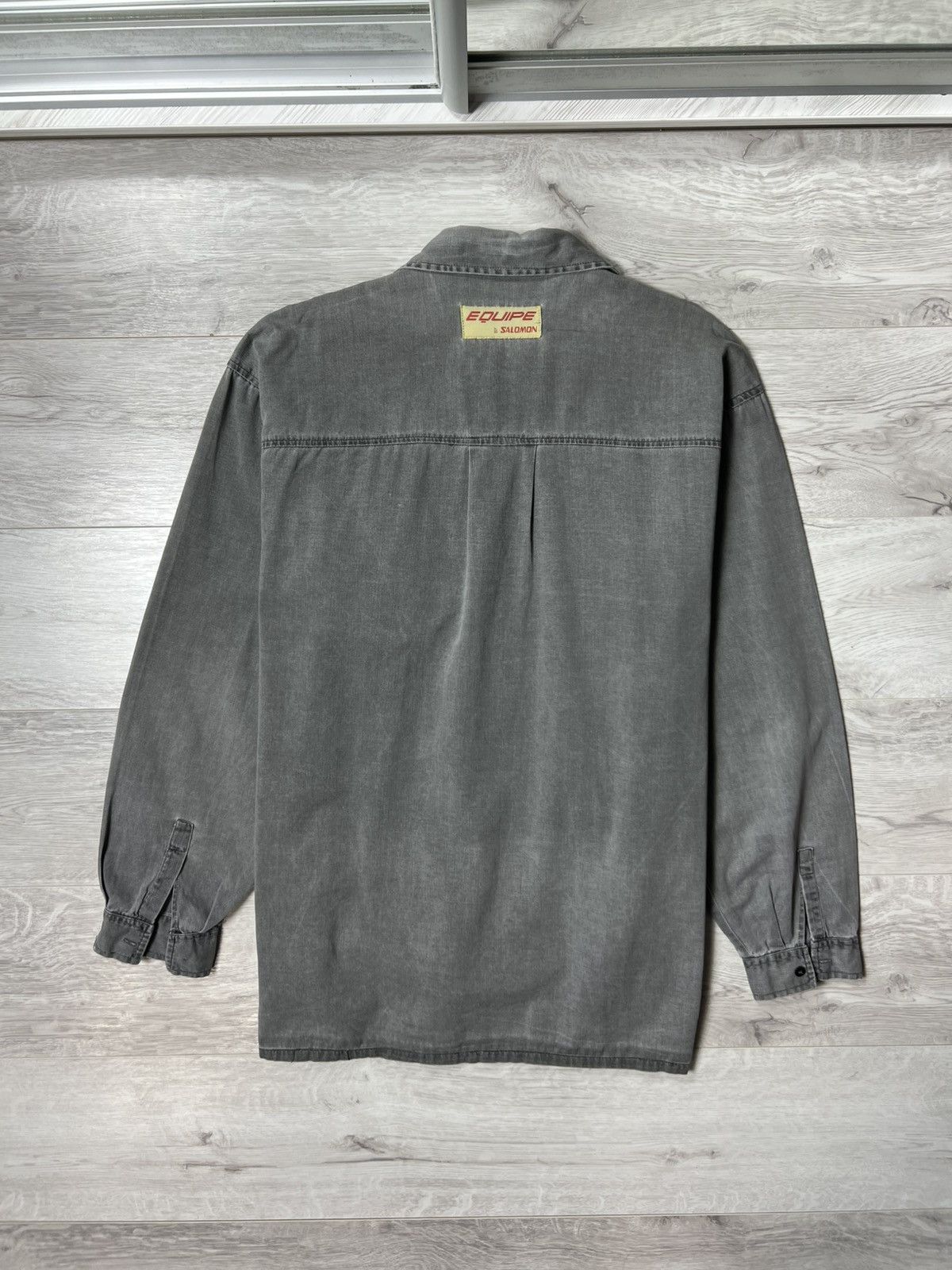 Salomon Vintage Equipe by Salomon Button Shirt Faded Grey Overshirt Size US L / EU 52-54 / 3 - 12 Thumbnail