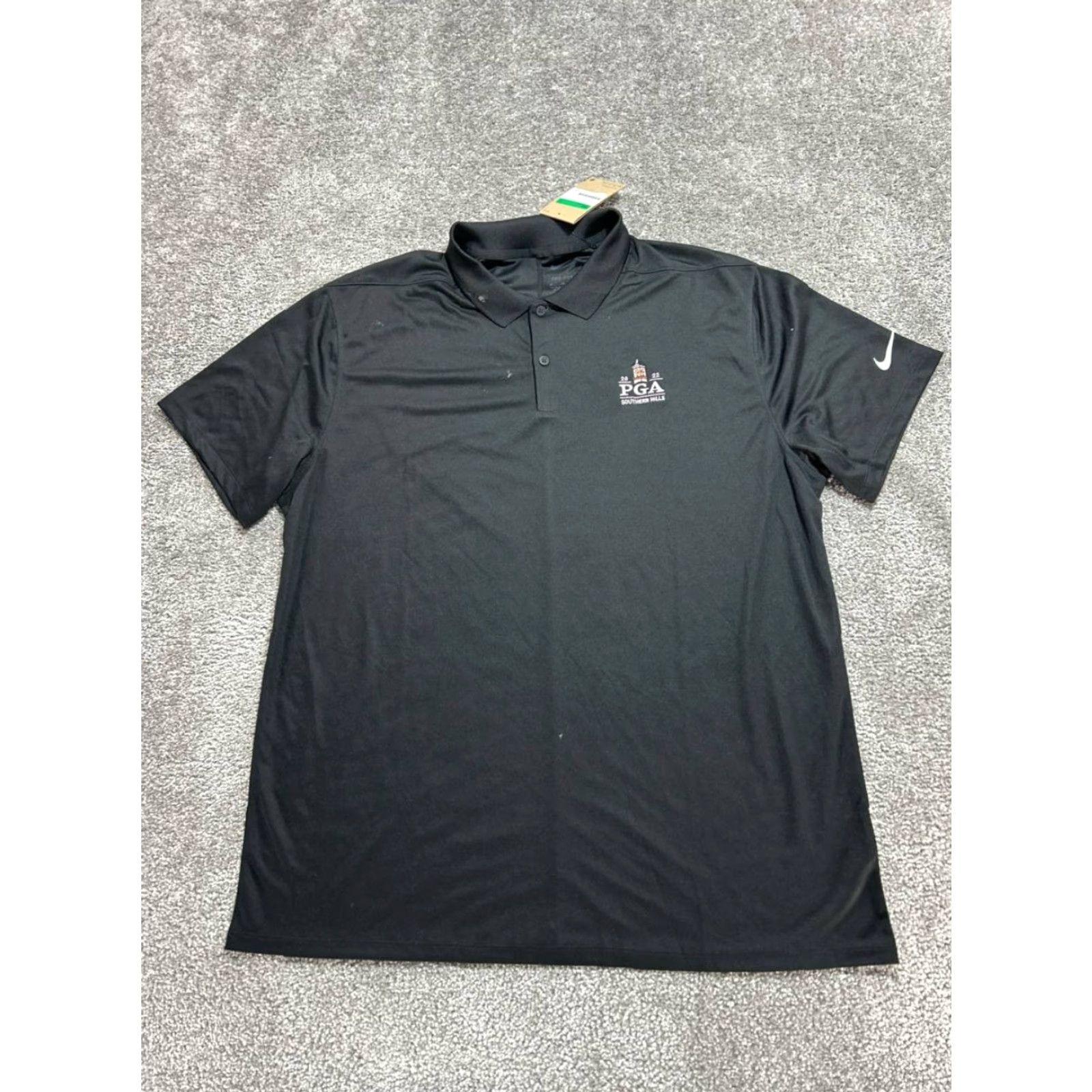 Nike VINTAGE Nike The Players Victory Polo Shirt Mens XL Black Dri-Fit Southern Hill Logo New Size US XL / EU 56 / 4 - 2 Thumbnail
