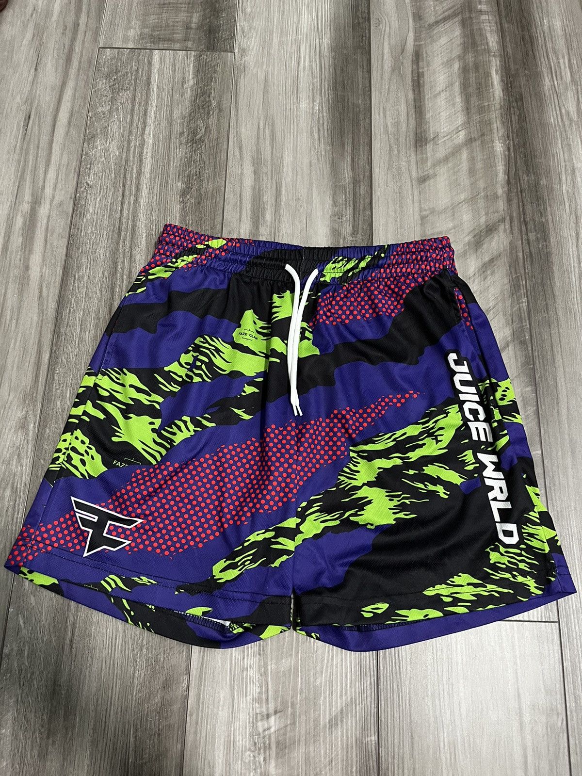 Streetwear Juicewrld paintball shorts Grailed