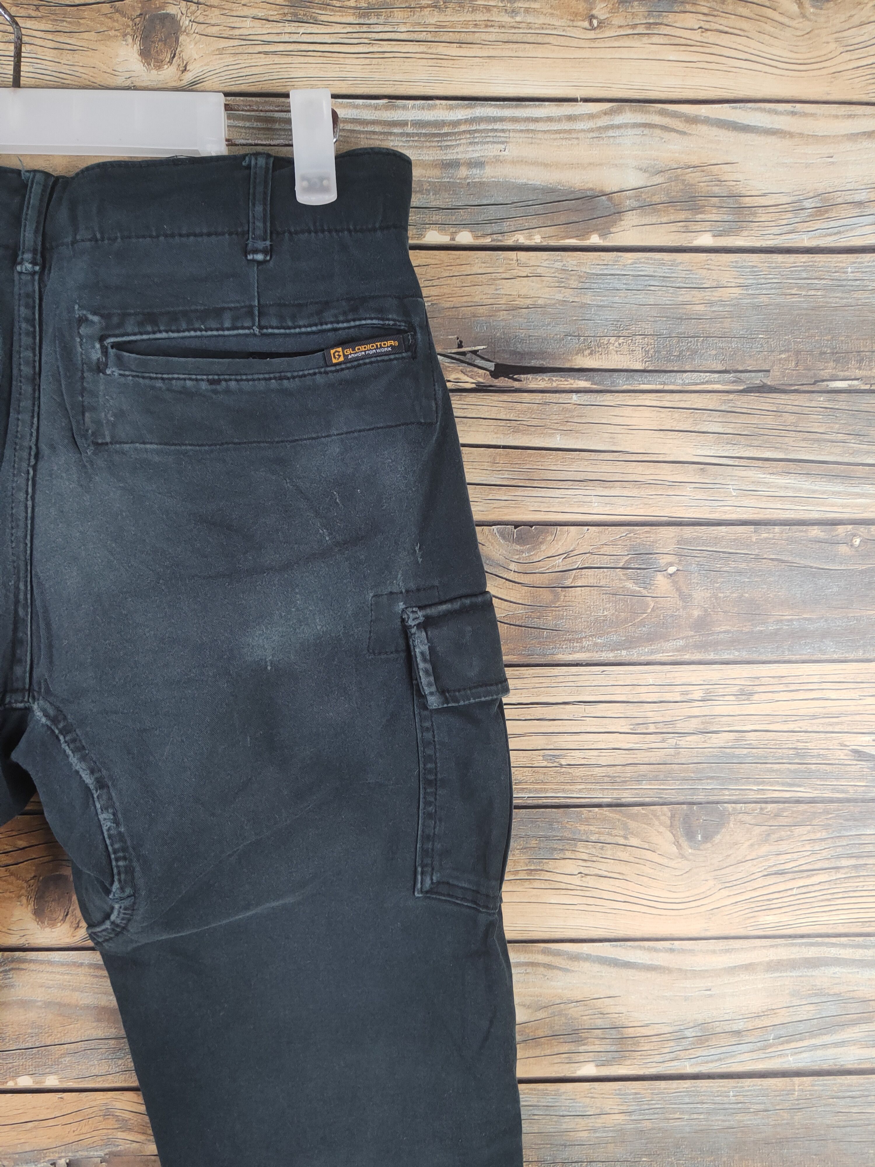 Japanese Brand DL Gladiator Black Faded Multipocket Cargo Pants #46-261T Size US 30 / EU 46 - 11 Thumbnail