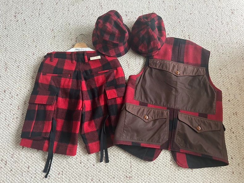 Freewheelers Red Checkered Vest and Shorts Set-2506 Size US M / EU 48-50 / 2 - 3 Thumbnail