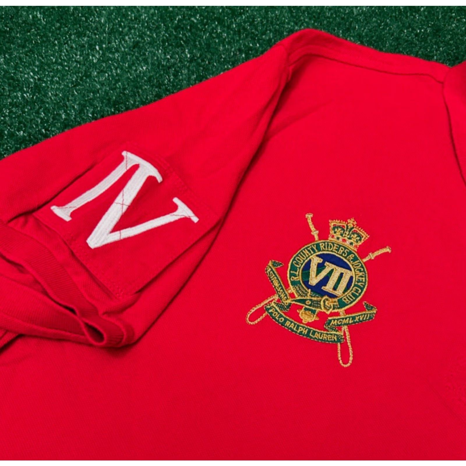 Polo Ralph Lauren VINTAGE Polo Ralph Lauren Country Riders Jockey Crest Big Pony Polo Shirt 2XL Red Mens Short Sleeve Collared Polo Shirt XXL Size US XXL / EU 58 / 5 - 2 Thumbnail