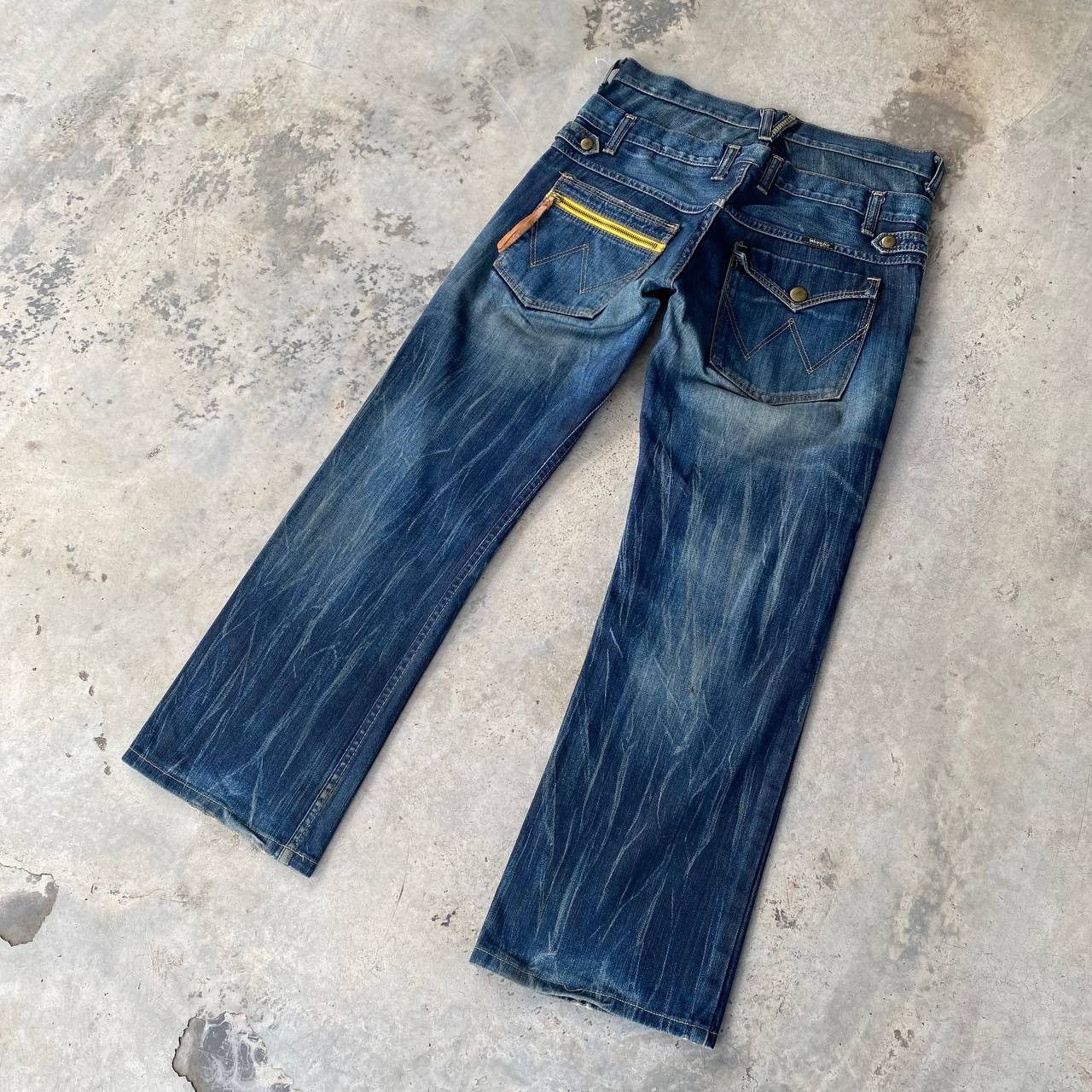 Vintage RARE WRANGLER DOUBLE WAIST RUSTY THUNDERSTORM GHOST CLAWMARK Size US 30 / EU 46 - 6 Thumbnail