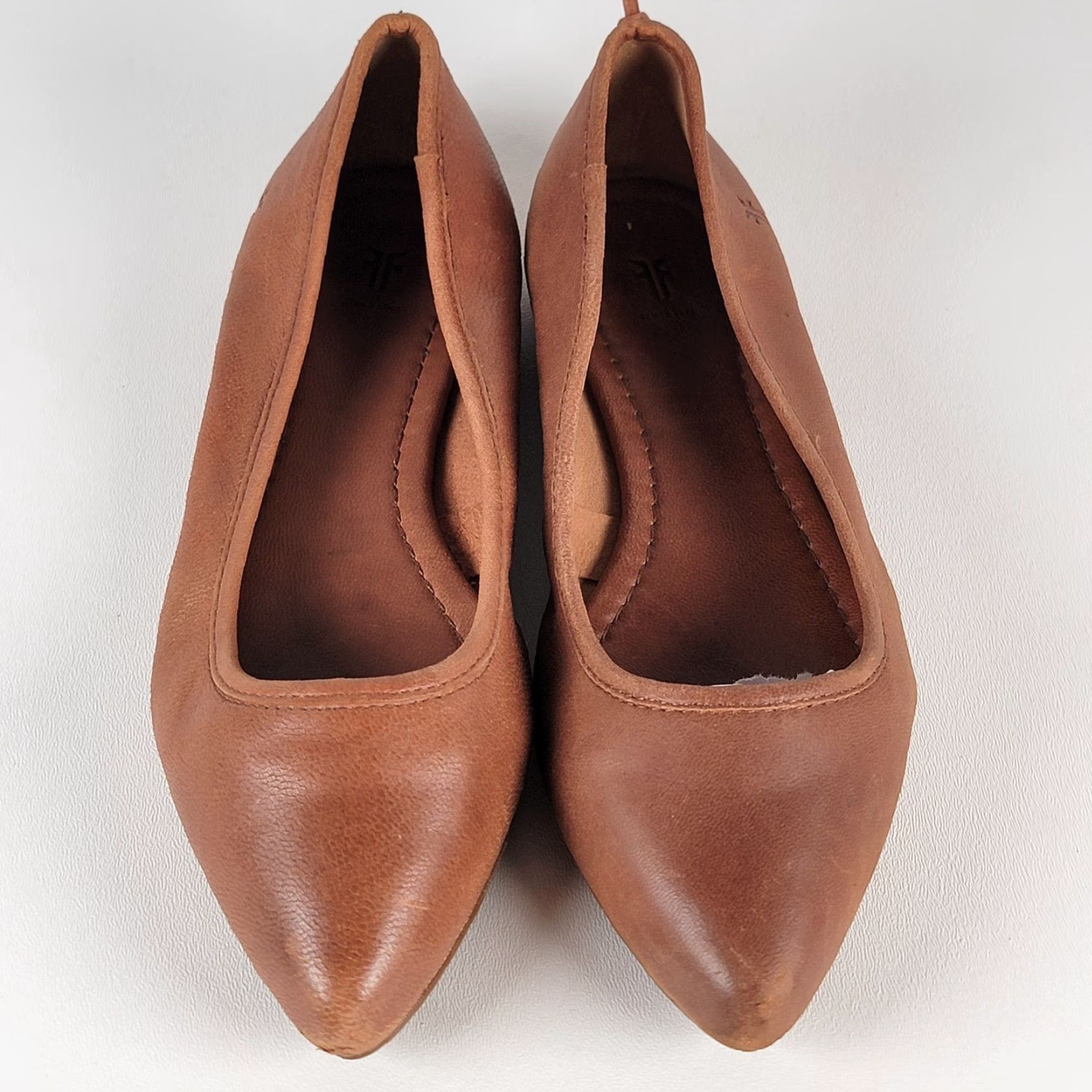 Frye Frye Carson Ballet Flats Women's Brown Leather Slip On Pointed Toe Flat Adult 7 M Size US 5 / IT 35 - 2 Thumbnail