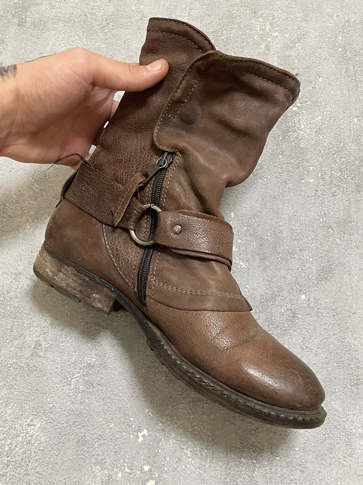 A.S.98 A.S.98 Vintage Revolution Ankle Zip Patchwork Leather Boots Size US 9 / IT 39 - 15 Thumbnail