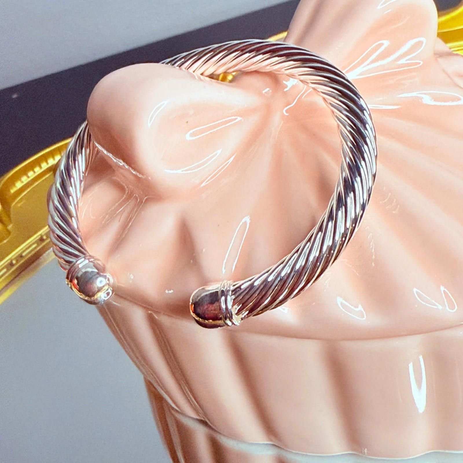 Other Silver Cable Twist Cuff Bracelet Open Bangle Classic NWT Size ONE SIZE - 6 Thumbnail