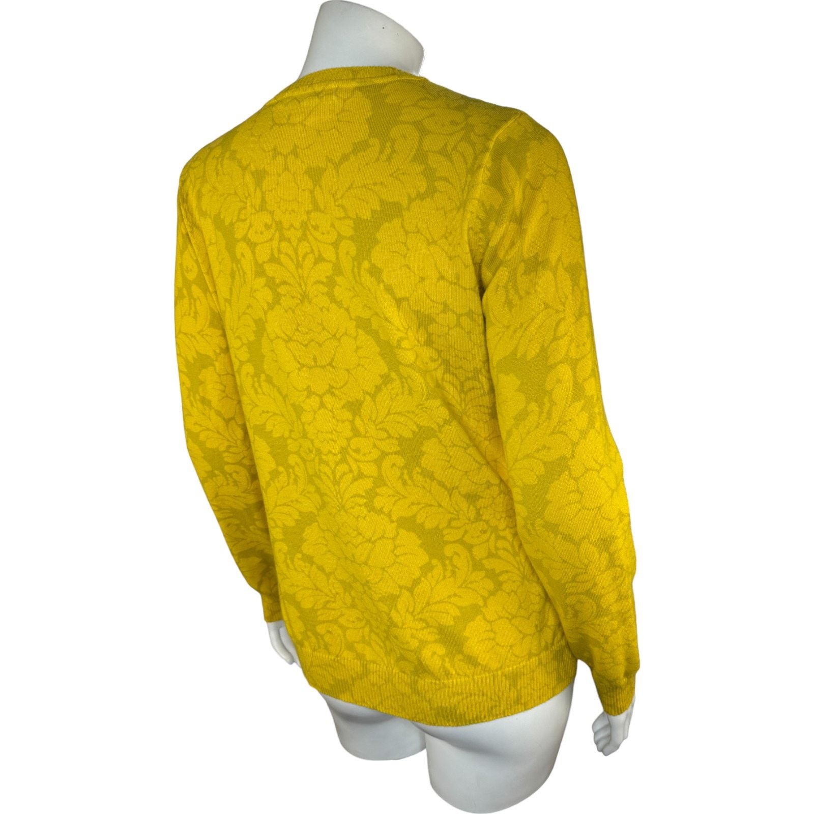 Isaac Mizrahi Isaac Mizrahi Live! Damask Crew Neck Cardigan Gold XS Size XS / US 0-2 / IT 36-38 - 11 Thumbnail