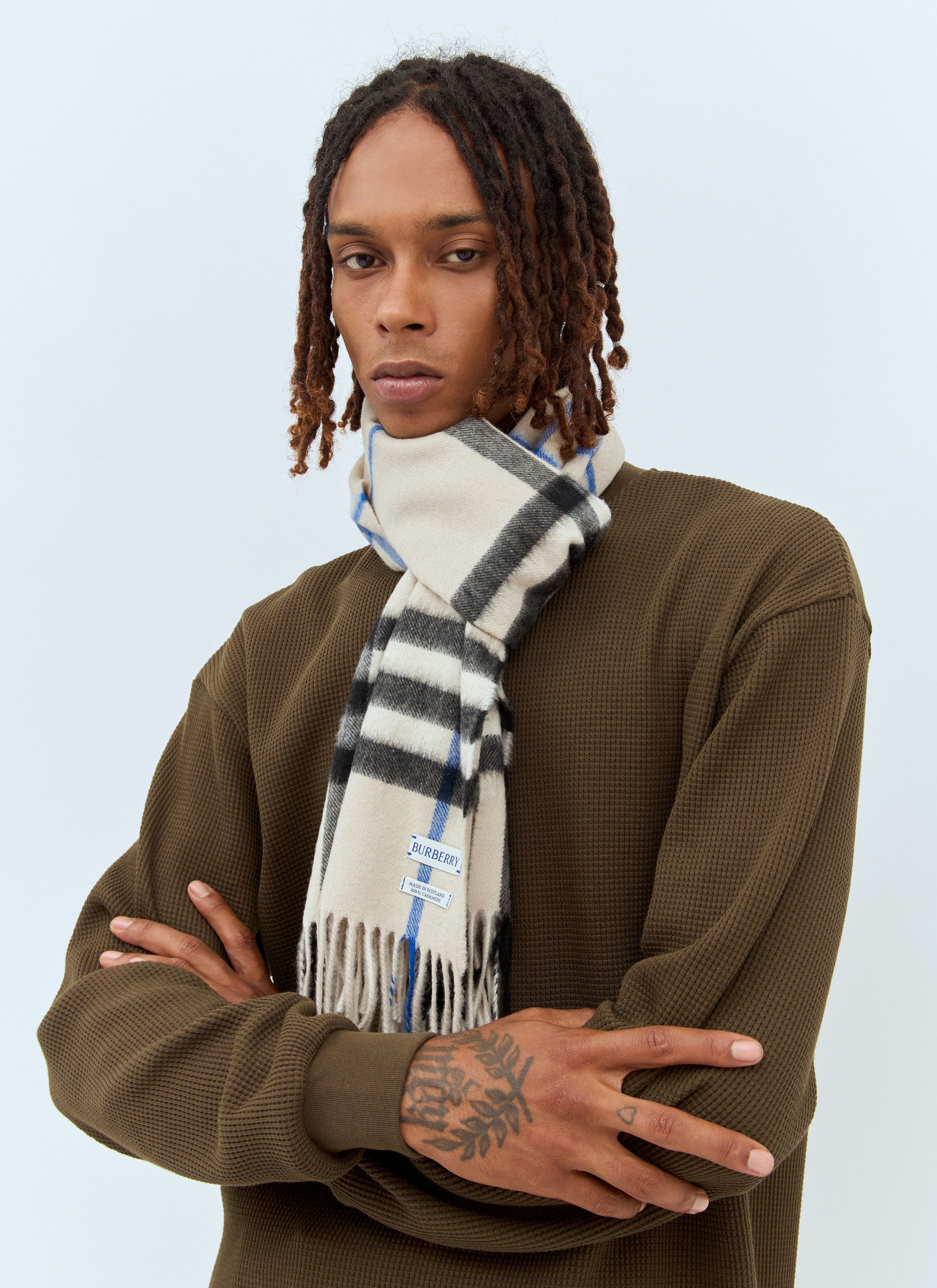 Burberry mens wool scarf online