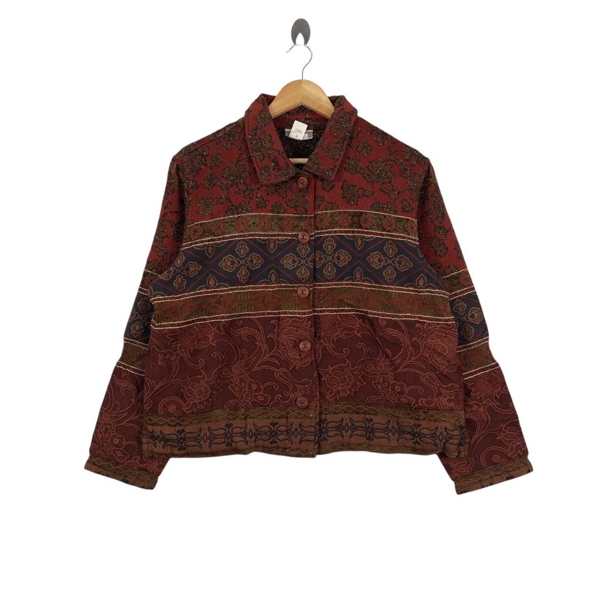 Coldwater Creek × Vintage Vintage COLDWATER CREEK PAISLEY Made In Usa Cropped Jacket Size XL / US 12-14 / IT 48-50 - 1 Thumbnail