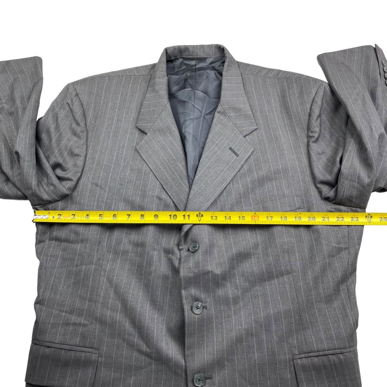 Holland & Sherry Holland & Sherry x Filo A Mano Men's Suit Gray/Blue Stripe • Size 48R - 8 Thumbnail