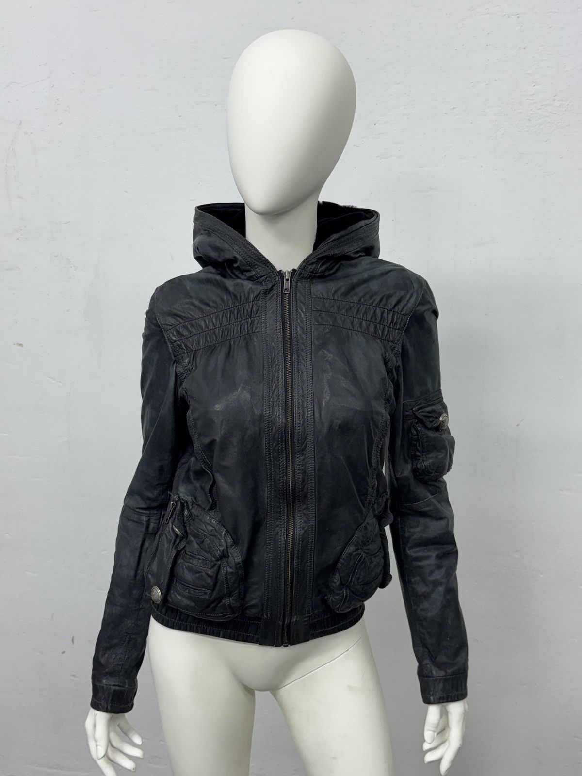 Japanese Brand Vintage Real Leather Avant Garde y2k Jacket Size M / US 6-8 / IT 42-44 - 2 Thumbnail