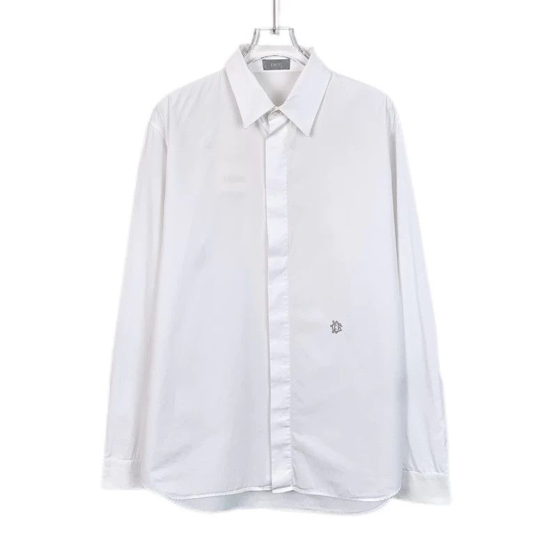 Dior Size 41White embroidered cotton long-sleeved shirt si